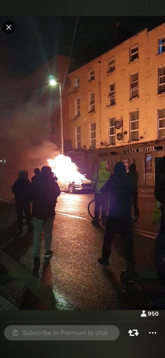 ah yes setting a garda car on fire will solve it