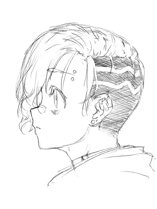 寝る前の落描き梅。 