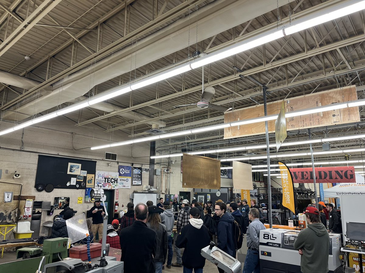 #toolsinthetradesbootcamp happening live right now <a href="/OHS/">ohs</a>. 
Students from all over the county getting their feet wet with tradespeople in the shops today. @RCDSB