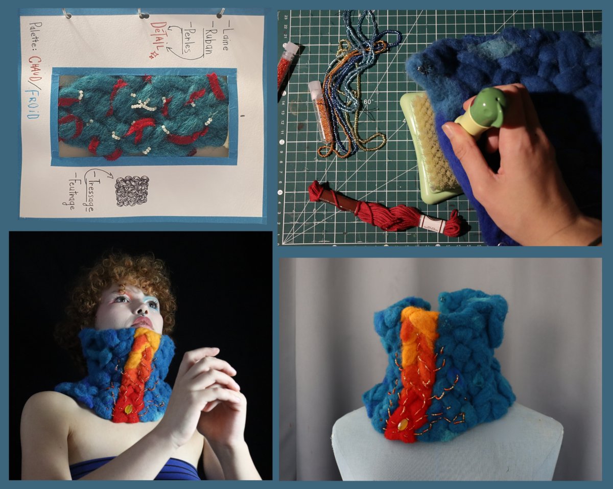 albertdemun's tweet photo. Dans le cadre du projet JEUX DE FILS, les élèves de Terminale #Arts appliqués ont réalisé une #parure unique et ornementale, une pièce d'art à porter, résultant d'une recherche textile axée sur le fil. https://t.co/E8LyRDArfw