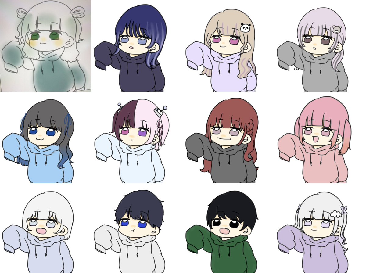 みんなのコテが可愛すぎるんだよなぁ😍
欲しい方居れば100円で描きます！
 #夢絵依頼