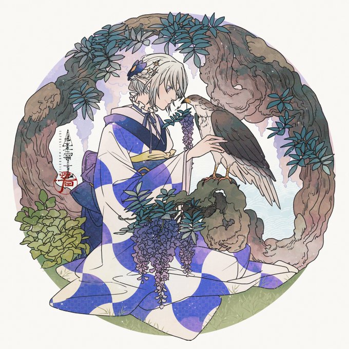 「checkered kimono」 illustration images(Latest｜RT&Fav:50)