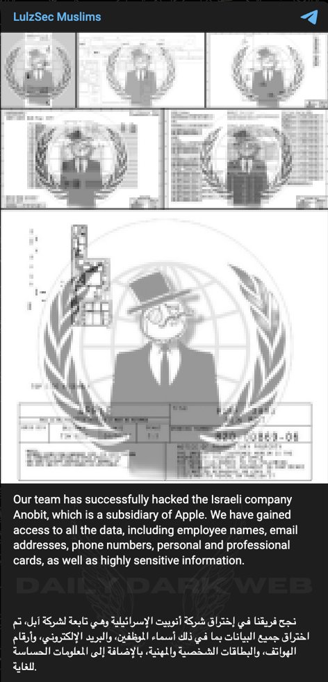 onuroktay's tweet image. Bayadır sessiz olan eskilerin iyi hacker gruplarından #LulzSec 'in içinden çıkan LulzSec-Muslim hackerleri, İsrail firması Anobit'i hacklemiş. Anobit, iPhone'ler için flash bellek tasarımları yapan bir firmaydı, Apple tarafından satın alınmıştı.

#cyberWarfare #apple #hacking