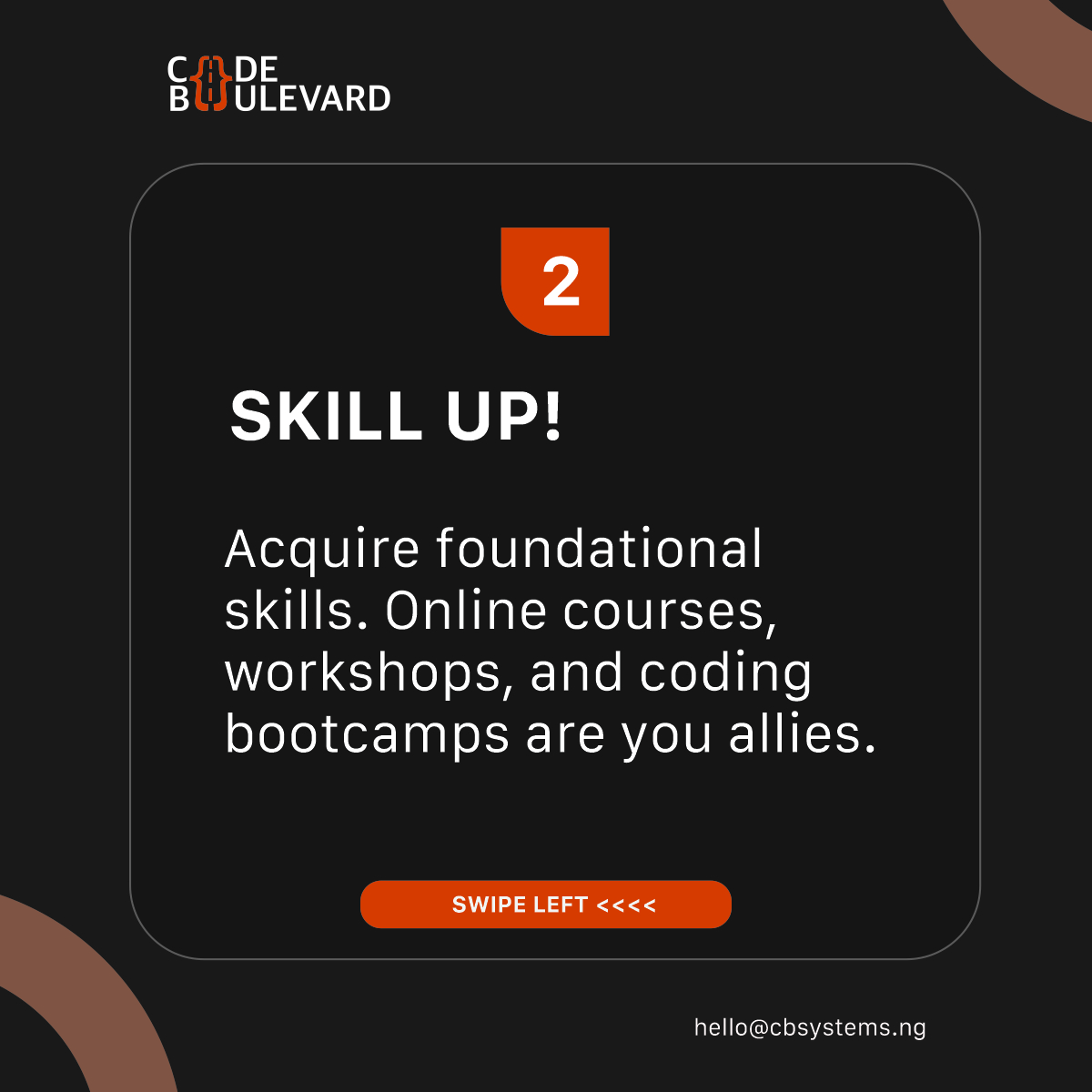 CodeboulevardNG's tweet photo. Ready to make the leap into tech? Follow these simple steps to transform your career journey! Swipe left for a road map to success. 

#techtransition #tech #careerevolution #techjourney #codeboulevard #carmpus #informationtechnology #itsolutions https://t.co/EKT1MmIVOi