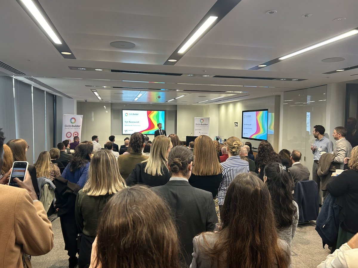 Packed room for the start of the <a href="/Skills_Builder/">Skills Builder Partnership</a> 15-year celebration event. 👏🎉