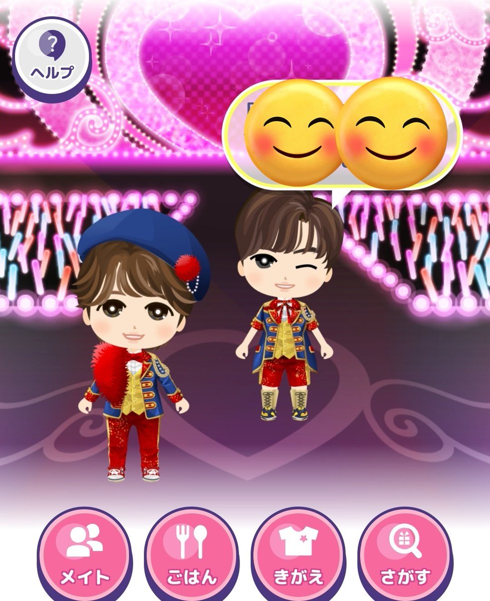 fluke_arashi's tweet photo. 今回のイベントは全然ダメだった
まぁ当初の目的通りちびキャラの着せかえは出来たからいっか
お揃い💖
#BMTF https://t.co/dtCsDHI2Zs