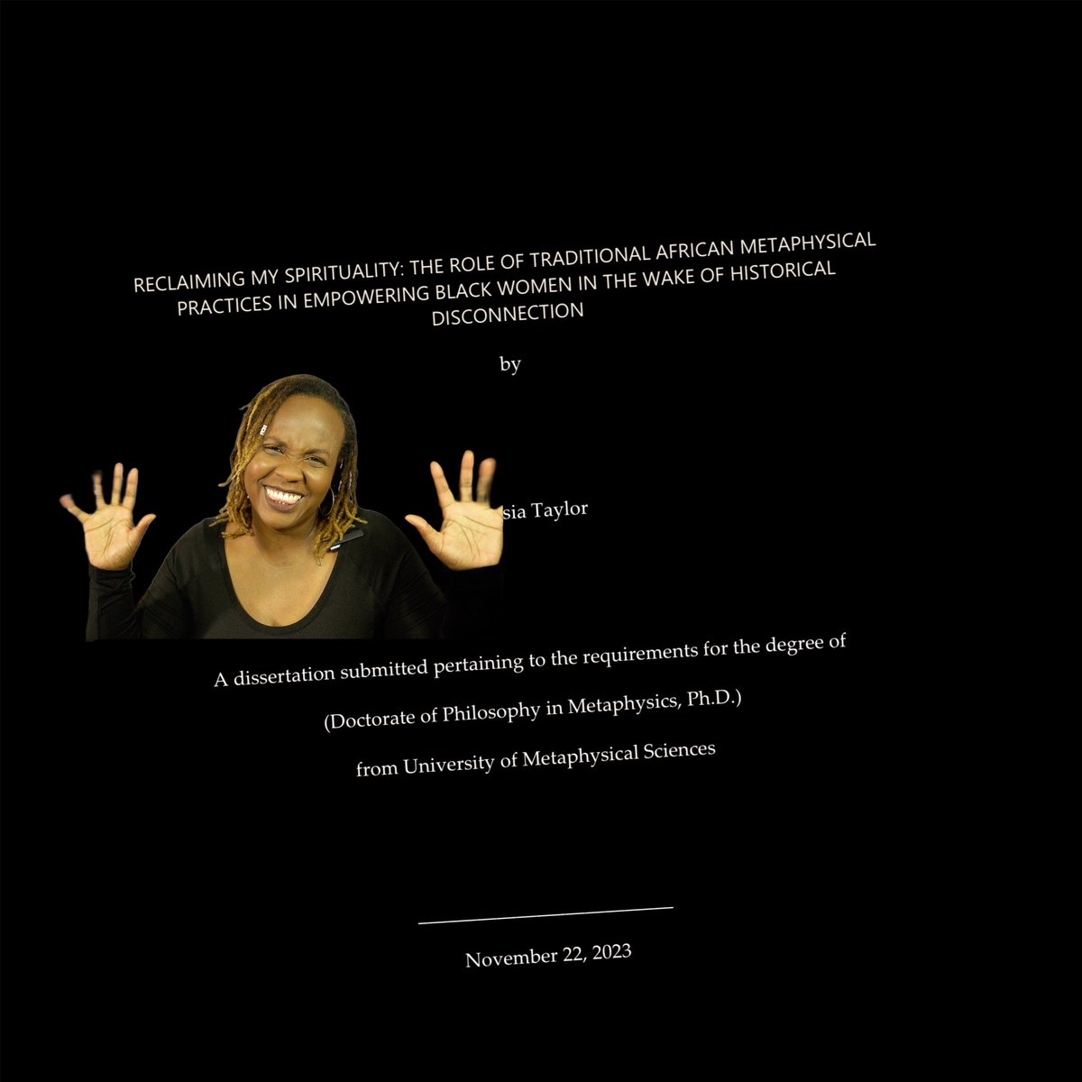 Just completed a thing. I’m gonna have people refer to me as the Good Reverend Doctor especially when I’m saying something they don’t like, such as “you and that dude you keep ragging on come from the same energy and are One.”