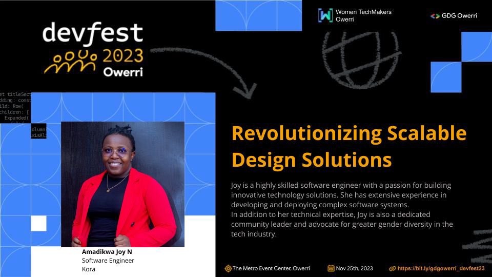 📣 * DevFest Owerri 2023 Speaker Alert* 📣 Meet one of our speakers for Devfest Owerri 2023 ☺️ Amadikwa Joy N @AmadikwaJoy , Software Engineer at Kora ( @thekorahq ). Learn more about her by registering via bit.ly/gdgowerri_devf… #DevFest #DevFest2023 #DevFestOwerri
