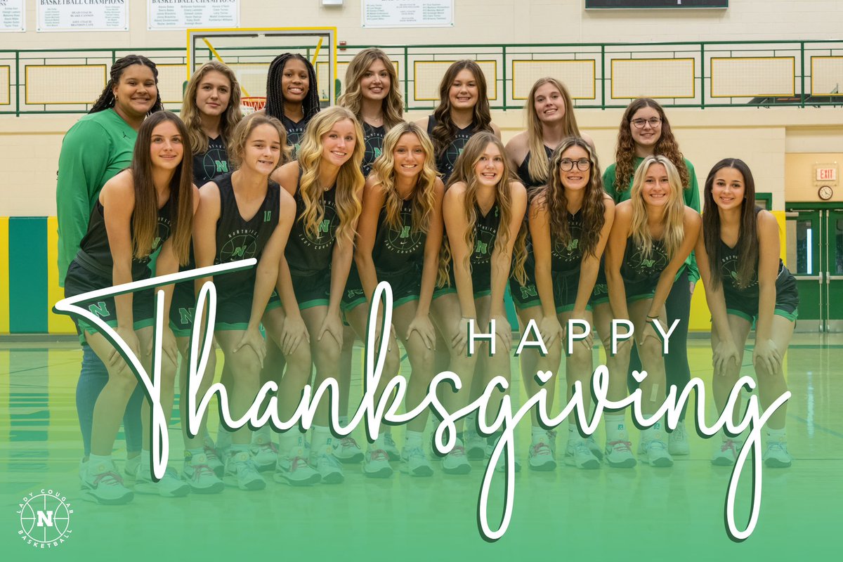 HAPPY THANKSGIVING from the Lady Cougars! We are thankful for all the students, teachers, parents, siblings, families, and fans that support us each season. 🏀🦃🏀🦃🏀