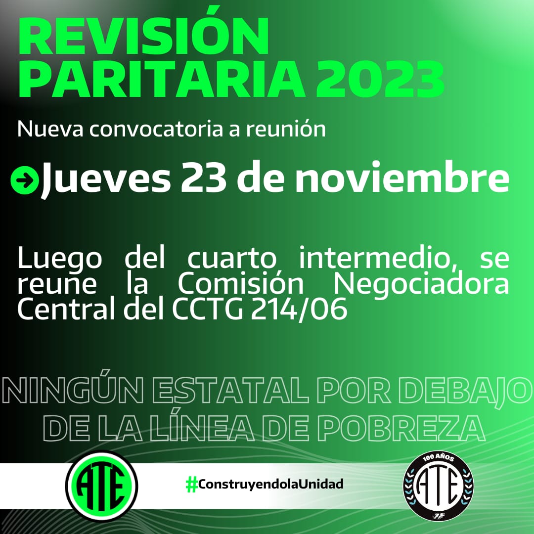 agrupblanca_ate's tweet image. Compañerxs informamos que nuestro sindicato ATE tendrá en las próximas horas la reunión paritaria con el Estado empleador.
En estos tiempos, y siempre, es importante recordar el logro gremial que implican las mesas paritarias para cuidar el bolsillo de las y los laburantes.
#ATE