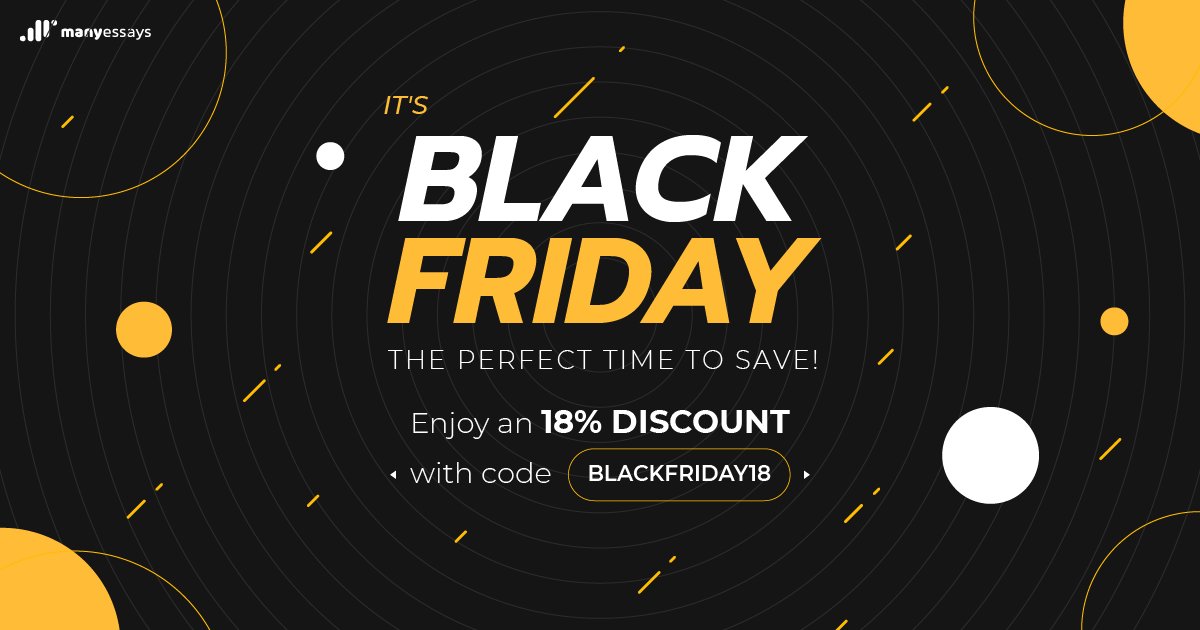 manyessays's tweet photo. 📚 Discover Academic Brilliance this Black Friday!
🖊️ For just one day (11/24), enjoy an outstanding 18% discount on our academic writing services. Propel your grades to new heights with code BLACKFRIDAY18.🎓✨ #BlackFriday #blackfridaysale  https://t.co/o4mZKk0Afq https://t.co/4wziMsErHD
