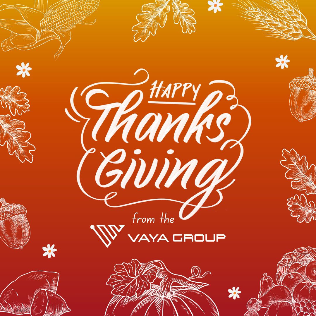 vayability's tweet photo. Wishing you a Happy Thanksgiving from all of us at Vaya Group!
 
As we gather with family &amp; friends to celebrate gratitude, we're thankful for the incredible leaders who inspire us every day. Your dedication and vision drive positive change in our organizations and communities. https://t.co/x6nsSQSQVy