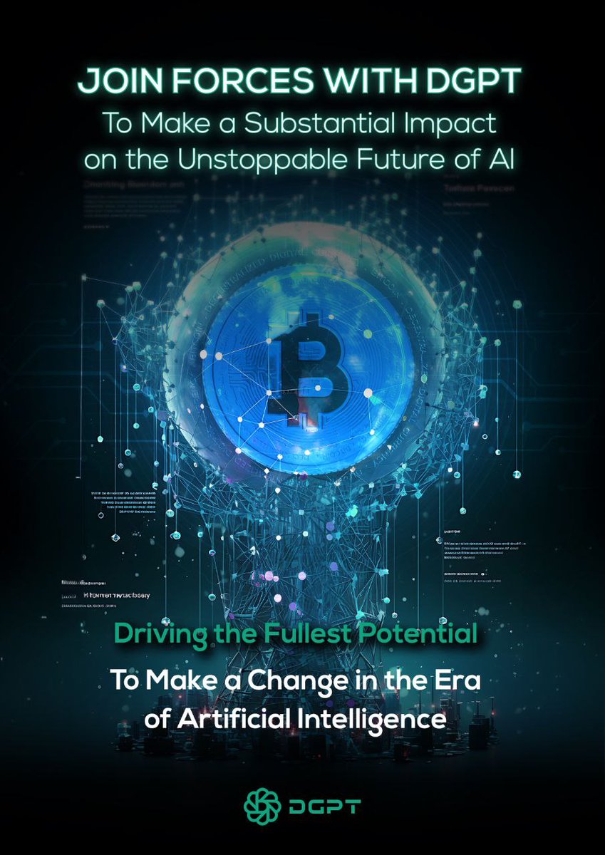 dgpt_cloud's tweet photo. AI is a pivotal force in the digital financial landscape, steering the course of the digital financial revolution.

#DGPT #AI #ComputingPower #Innovation #EarnwithDGPT #UnlockTheFuture #ShapeAI https://t.co/57UBLXVTBz
