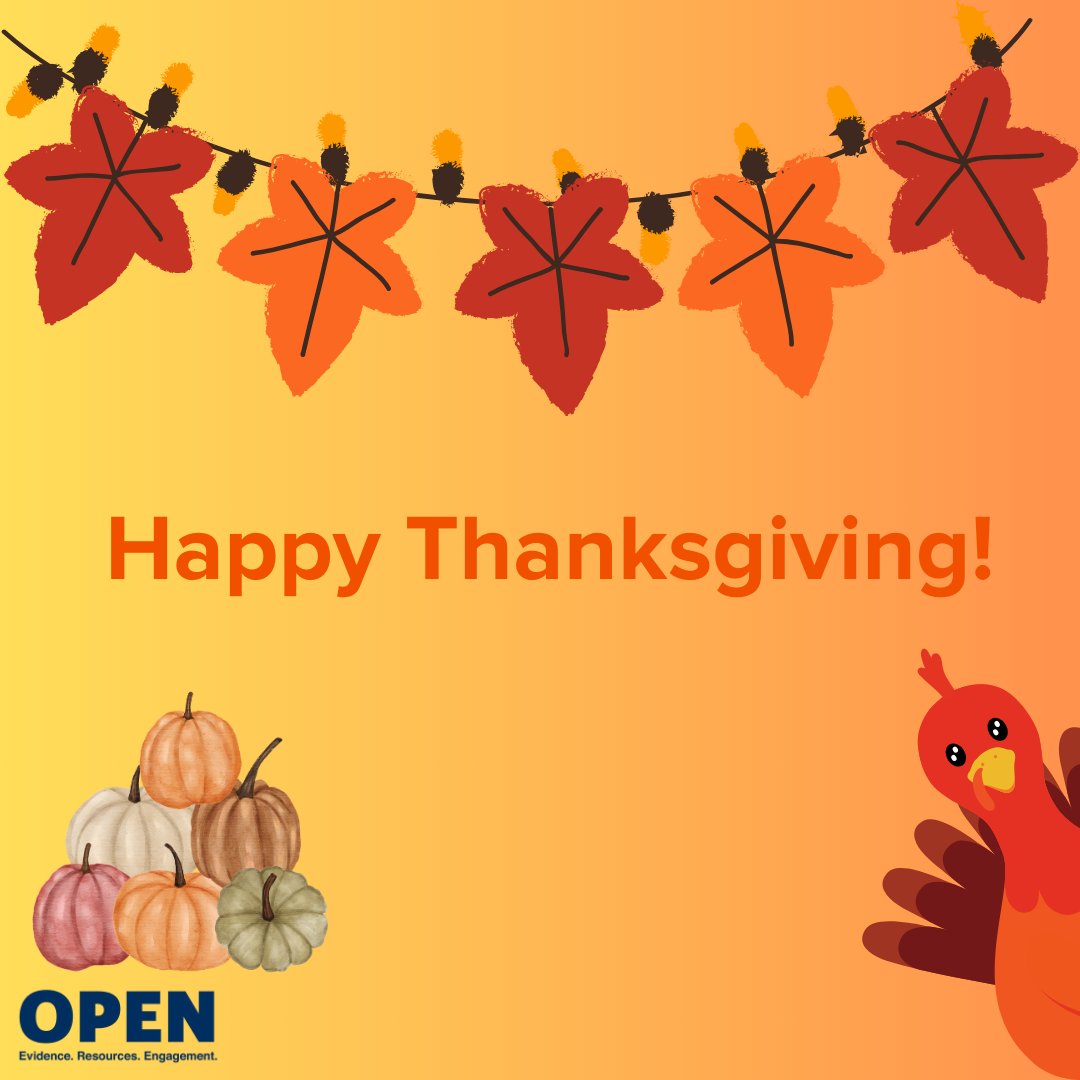 Happy Thanksgiving from the OPEN team to you! We hope you enjoy this time with friends, family, and loves ones! #HappyThanksgiving