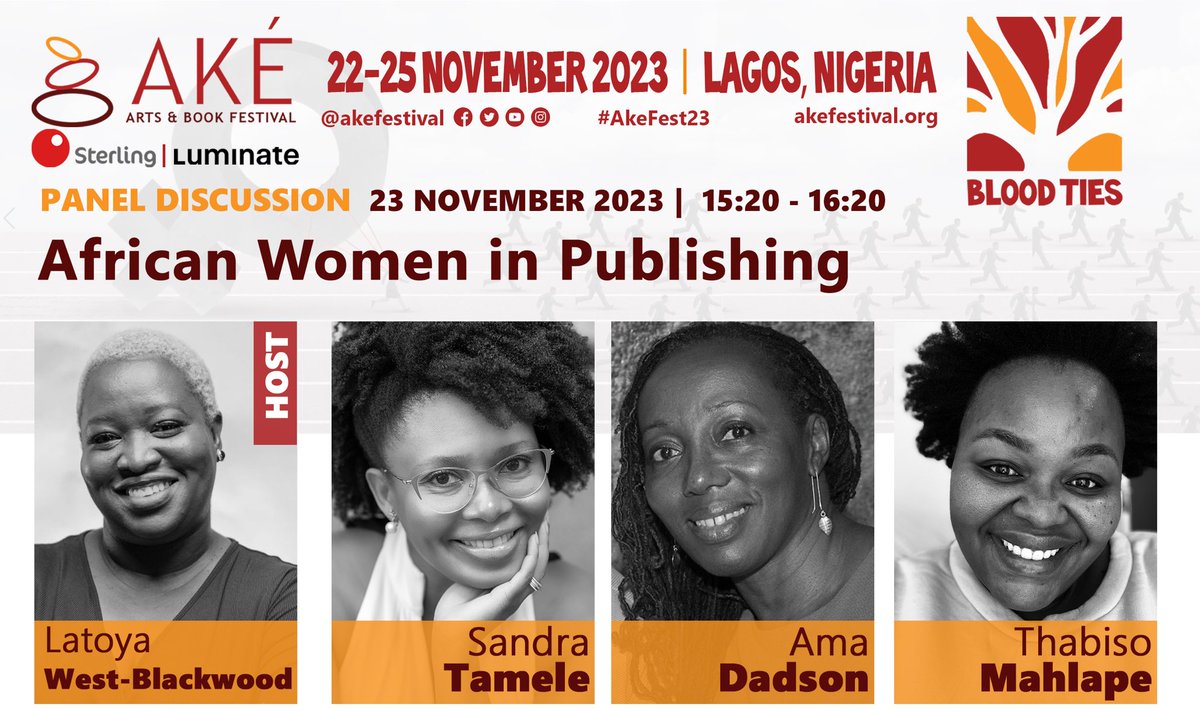 Happening Now: “African Women in Publishing” - Panel discussion with <a href="/TrintaZero/">TrintaZeroNove</a> , <a href="/akoobooks/">Ama Dadson CEO AkooBooks Audio 🇬🇭</a> and Thabiso Mahlape moderated by <a href="/garveygirl/">Latoya West-Blackwood</a> 

Watch live using the link in bio.

#AkeFest23 #AkeFestival