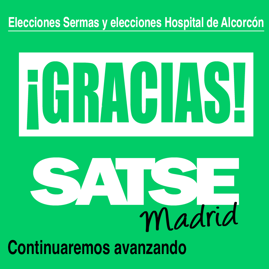 SATSE_Madrid's tweet image. Gracias a los que nos habéis apoyado en las elecciones del Sermas, mantenemos los 54 delegados que obtuvimos hace 4 años.
Gracias también al apoyo en las elecciones del Hospital de Alcorcón, seguimos como 1ª fuerza con los mejores resultados históricos.
¡Continuaremos avanzando!