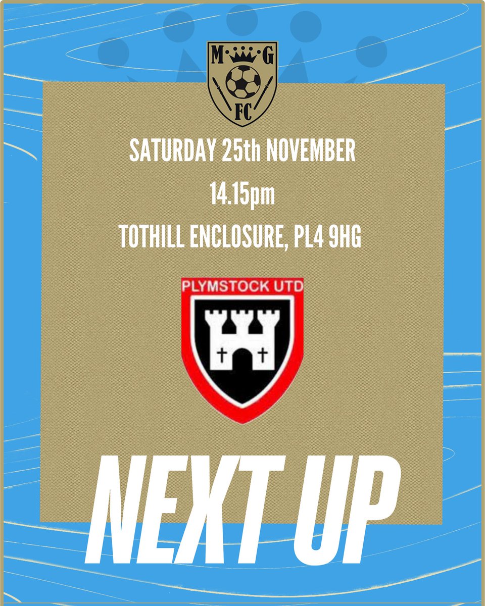 As the saying goes, there is no place like Home!  

🗓 Saturday 25th November
⏰️ 14.15pm
📍 Tothill Enclosure, PL4 9HG 
🆚️ <a href="/Plymstockutd/">Plymstock United FC</a>
⛅️  Forecast

The team can't wait to see all your support at home again this week!

#MGFC
#MGFamily