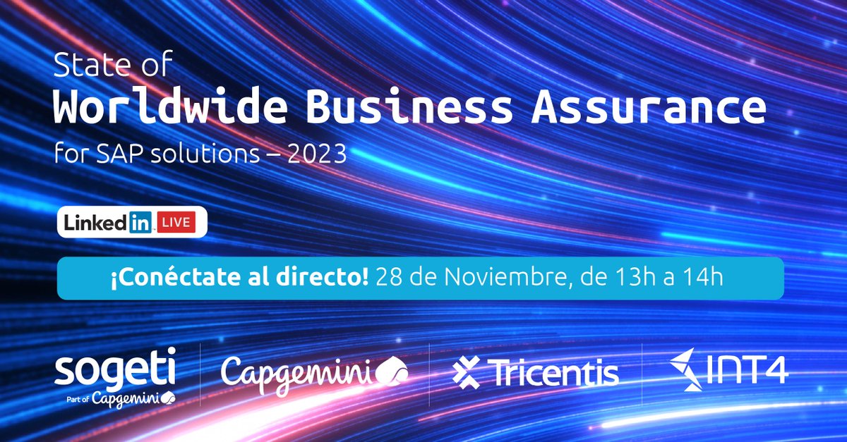 SogetiSpain's tweet photo. 📣 ¡Últimos días para apuntarse! 📣

Únete a nosotros en este webinar, donde desvelaremos las mejores prácticas, estándares, tendencias y desafíos en las implementaciones de #SAP. 💻

¡Reserva tu plaza ya! 👉🏻 https://t.co/L9PDcz50jI

#AccelerateWithSogeti #SAP4HANA https://t.co/zPVjWA5WzH