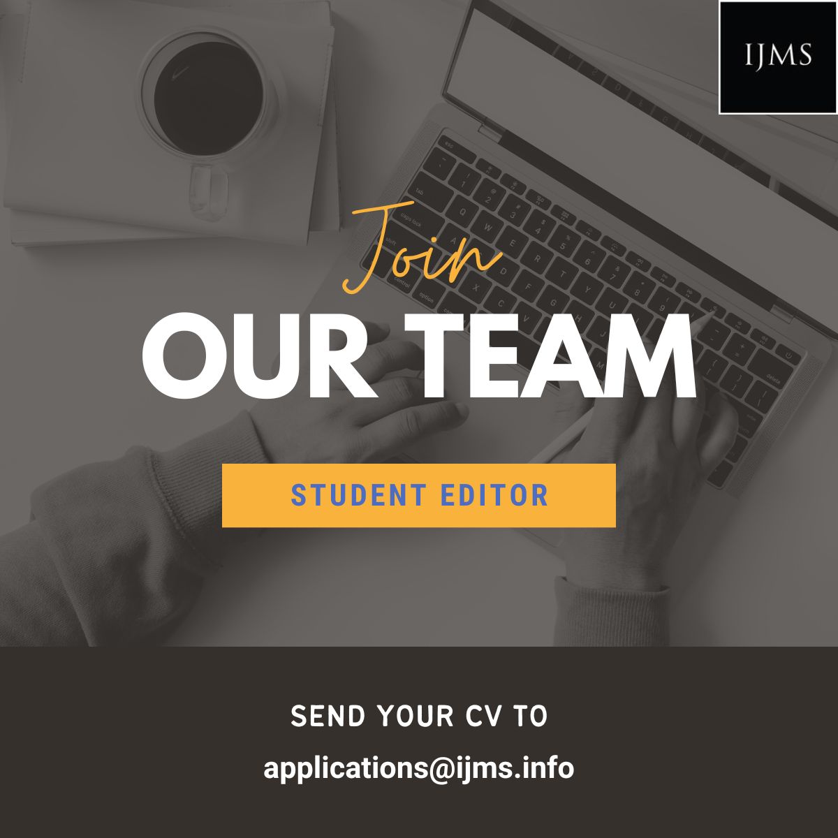 International Journal of Medical Students (@theijms) on Twitter photo This is a fantastic opportunity to be part of our dynamic team.
Requirements for Application:
- CV
- Motivation Letter
- Timetable Availability
Please submit your application to:
applications@ijms.info This is a fantastic opportunity to be part of our dynamic team.
Requirements for Application:
- CV
- Motivation Letter
- Timetable Availability
Please submit your application to:
applications@ijms.info