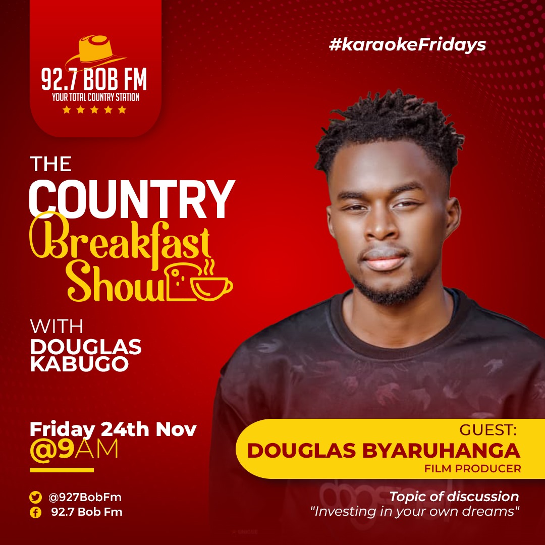 kabugo_douglas's tweet photo. Tomorrow we are chilling with @dagloustar A movie producer and an incredible actor π₯π₯π₯π₯π₯π₯
We talking about investing in one's dreams and much much more as we look forward to premiering his highly anticipated movie "Your Turn"
#TheCountryBreakfastShow
@927BobFM Tune in https://t.co/5u1CtjCLOz