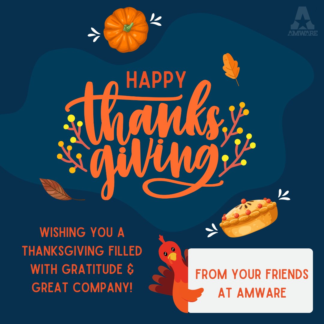 AmwareCompanies's tweet photo. Happy Thanksgiving! 🦃🍂 https://t.co/DIIpJFQjgi