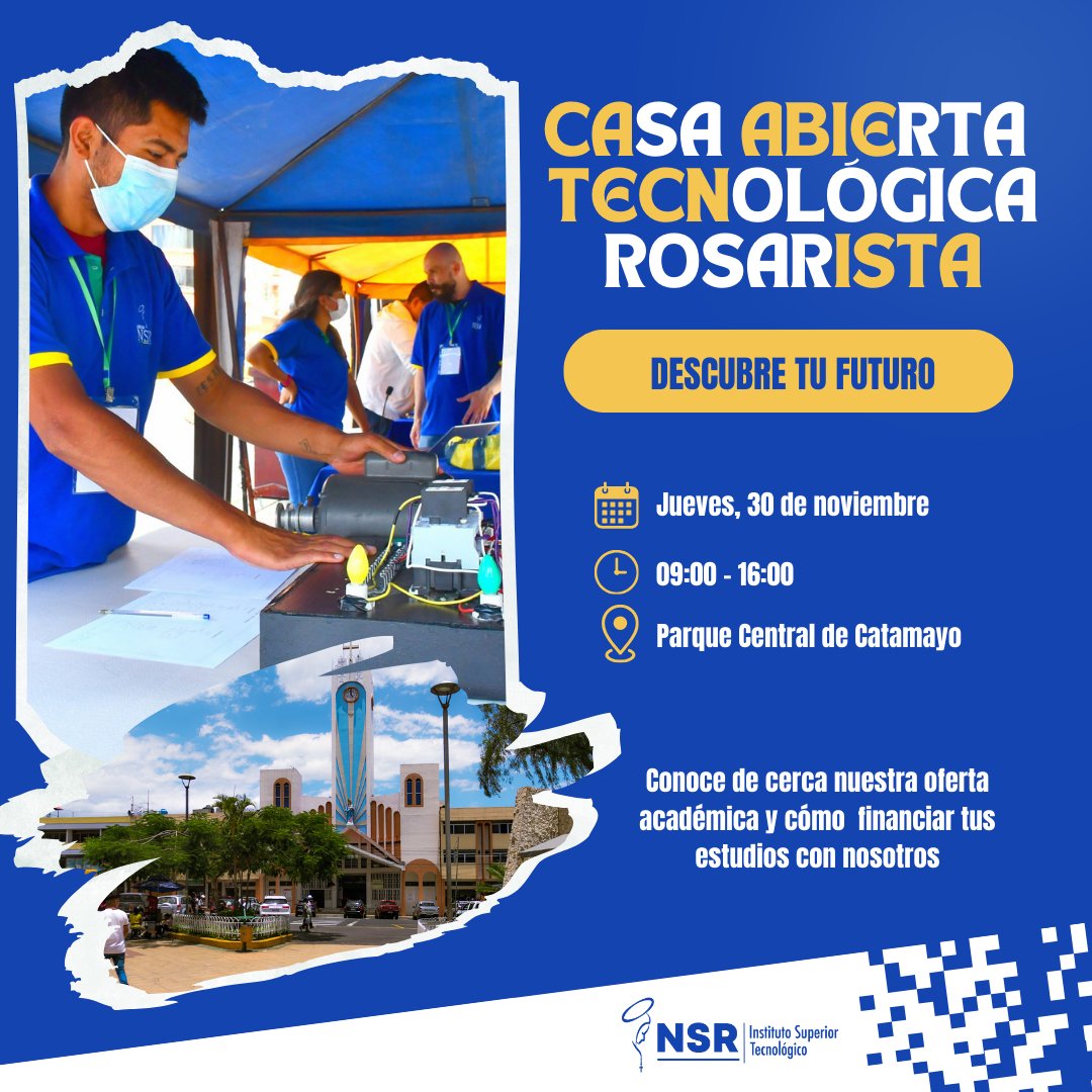 RosaristasEc's tweet photo. 🚀 Descubre tu futuro en el Instituto Tecnológico Rosarista 🚀 ¡Te invitamos a nuestra Casa Abierta! 🎓 Conoce nuestras carreras, interactúa con docentes y estudiantes, y descubre por qué somos tu mejor elección. ¡No te pierdas esta oportunidad única! https://t.co/8vOn6wKybQ