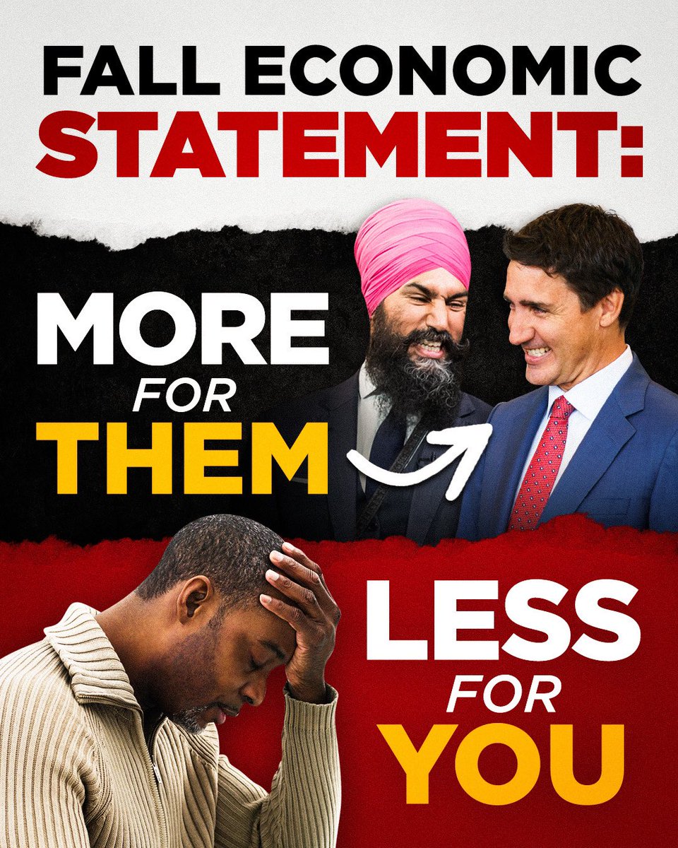 With these 20 billion dollars of costly new spending, this minibudget can be summed up very simply: Prices up, rates up, debt up, taxes up, time's up.
Next year, Justin Trudeau will spend more money servicing his debt than he will on health care.