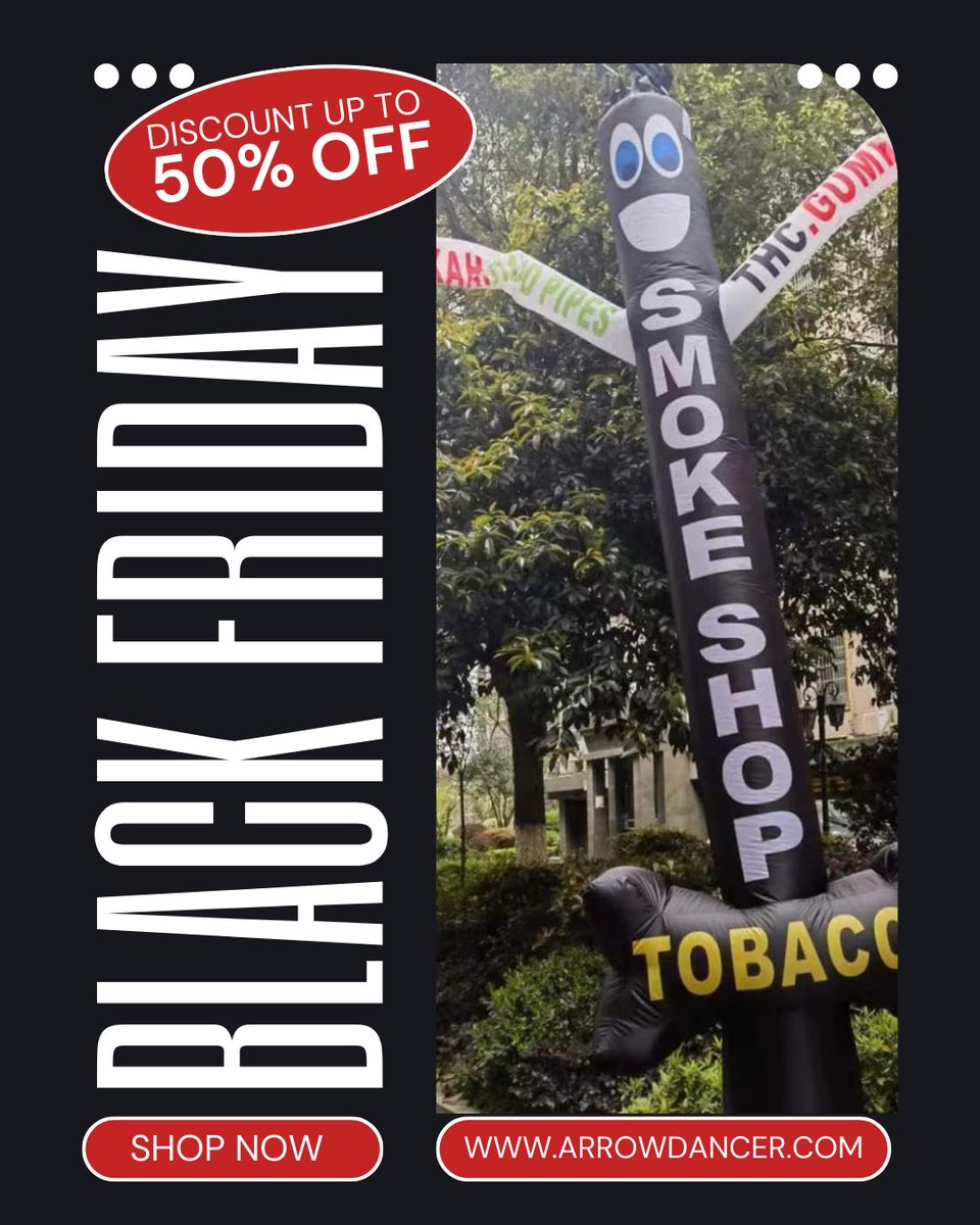 PaylessBalloon's tweet photo. Unleash the 𝗕𝗹𝗮𝗰𝗸 𝗙𝗿𝗶𝗱𝗮𝘆 𝗦𝗮𝗹𝗲  madness with our 20Ft Smoke Shop Hookahs  Hand Pipes Air Inflatable 

snag the deals now:  https://t.co/5N59oQxGUN 📷📷

#BlackFridayMadness #fridaysale #FridayVibes #weekendsale https://t.co/cmZdJ5gEId