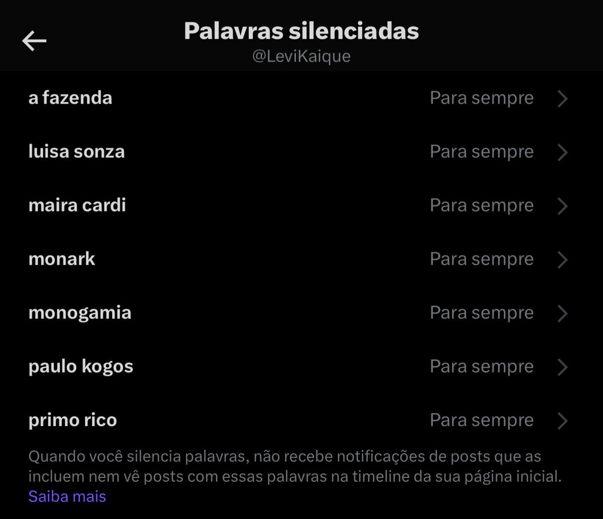 LeviKaique's tweet image. Quais palavras mais eu deveria incluir no silenciar ? 🤔