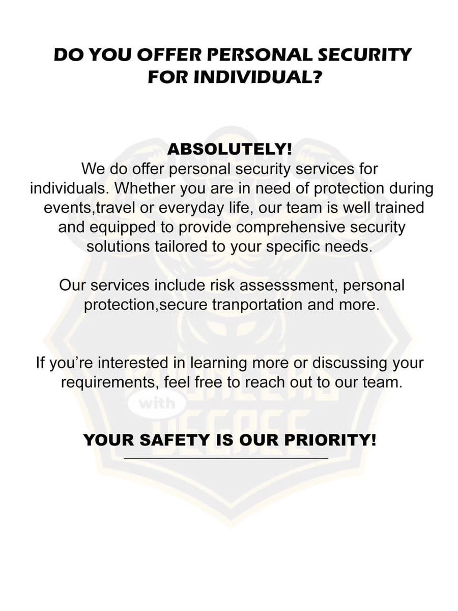 bouncers_with's tweet photo. We offer wide range of security Protection for individuals and organizations ❤️. #BouncerwithDegree #Yoursafetyourpriority #Callonus #Feesafeandsecured https://t.co/X7GVw1a9EN