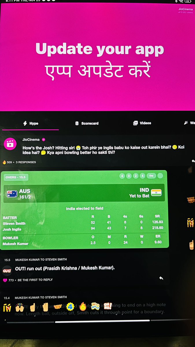 RewarDevendra's tweet photo. Jiocinema kaam nahi kar reha hai irritated ho rehe hai 
Yeah nahi chalega 

Jiotv chal reha hai uspar aap match dekh skte hai dosto 

#jio #Jiocenema #JioCinema https://t.co/KCgDmK1kr3