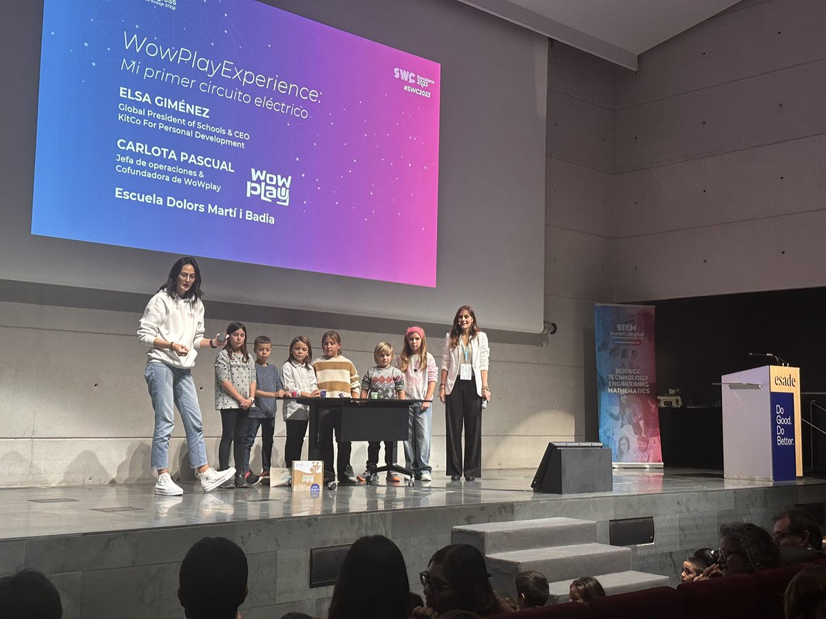 StemwomenEurope's tweet photo. ⭐️#SWC2023 INSPIRACIÓN Elsa Giménez, Global President of Schools &amp; CEO KitCo For Personal Development  WowPlayExperience – Mi primer circuito eléctrico Carlota Pascual, Jefa de operaciones &amp; Cofundadora de WoWplay @Esade Campus #Barcelona #StemTalent #NiñasStem #NiñosStem https://t.co/Jik3uQjNC7