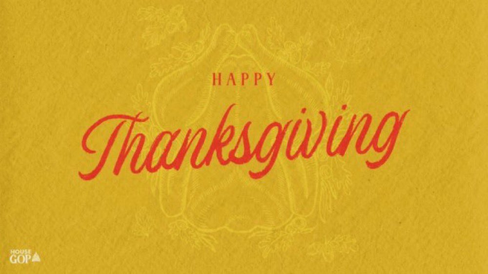 Today, we come together to reflect on the many blessings God has given us this year. From my family to yours, happy Thanksgiving!