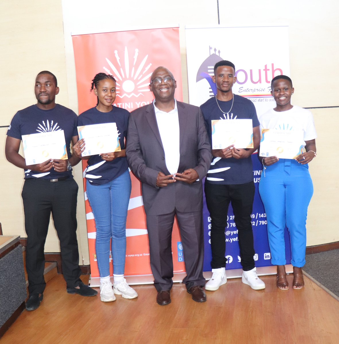 UNDPEswatini's tweet photo. Today @UNDPEswatini Officer-In-Charge, @Hachileka, introduced the fifth cohort of 50 graduates to 9 host organizations, bringing the total number of placed youth graduates under Eswatini Youth Empowerment Programme to 250. This follows a three-day induction training. #UNDP4Youth https://t.co/j7AcvEJz0K