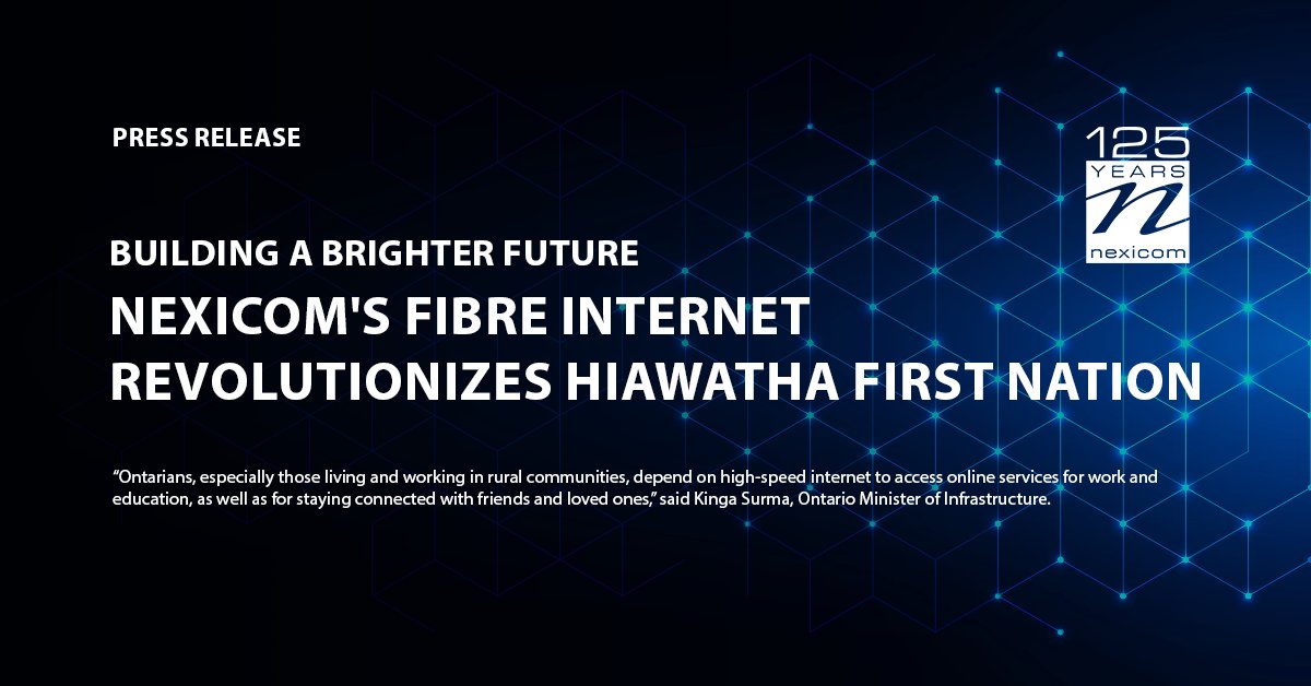 Breaking News: Nexicom is proud to announce the expansion of our fibre optic network, bringing reliable internet to over 73% of homes in the Hiawatha area! Read the full release at nexicom.net/network-notices #NexicomConnects