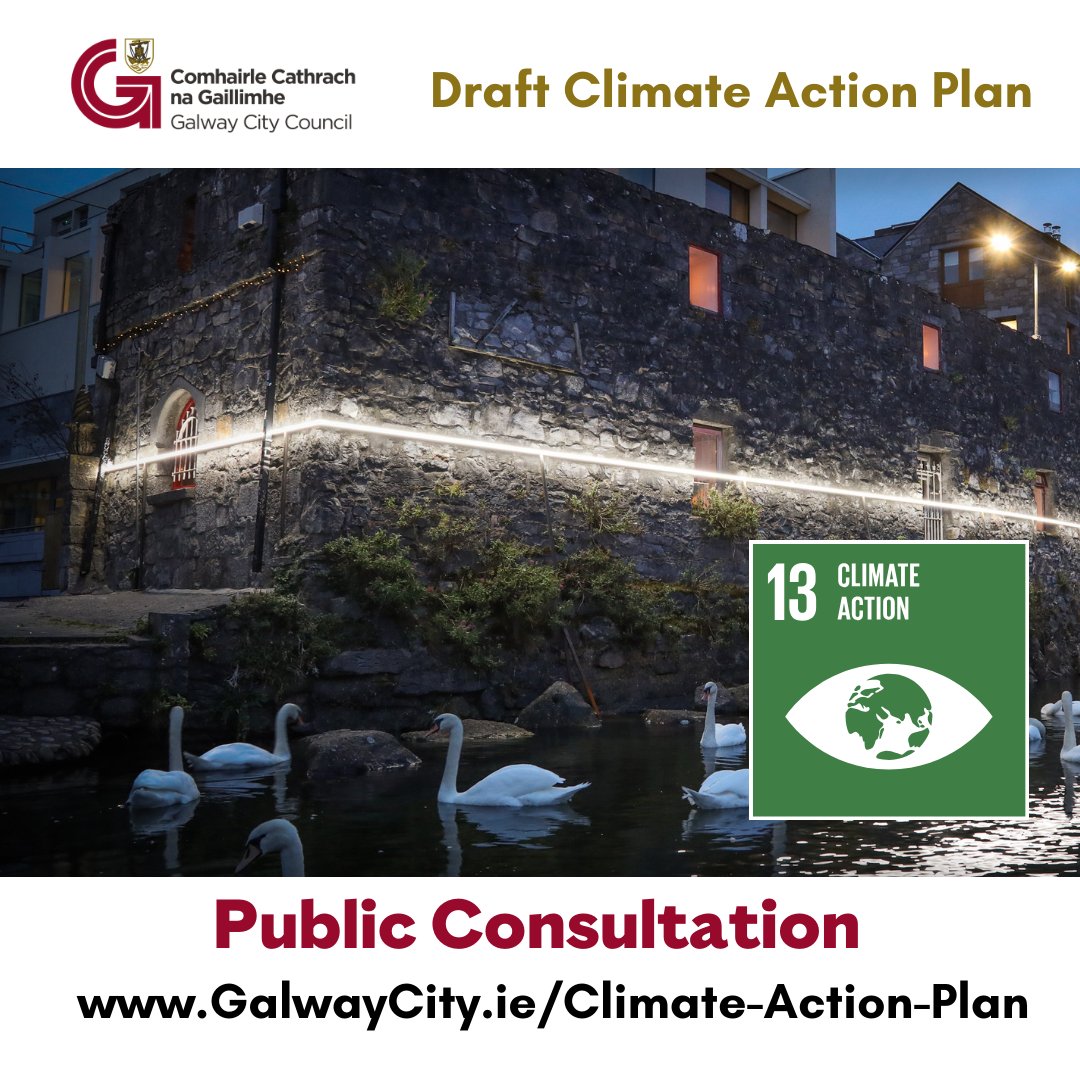 GalwayCityCo's tweet photo. GCC has launched our first draft local authority climate action plan, setting out ambitious targets to deliver transformative action across all functions of GCC and throughout Galway City.

Submissions invited from Fri 24 November to Fri 29 December 2023

https://t.co/kMjOSpc2OX https://t.co/0Z5jEdSXvF