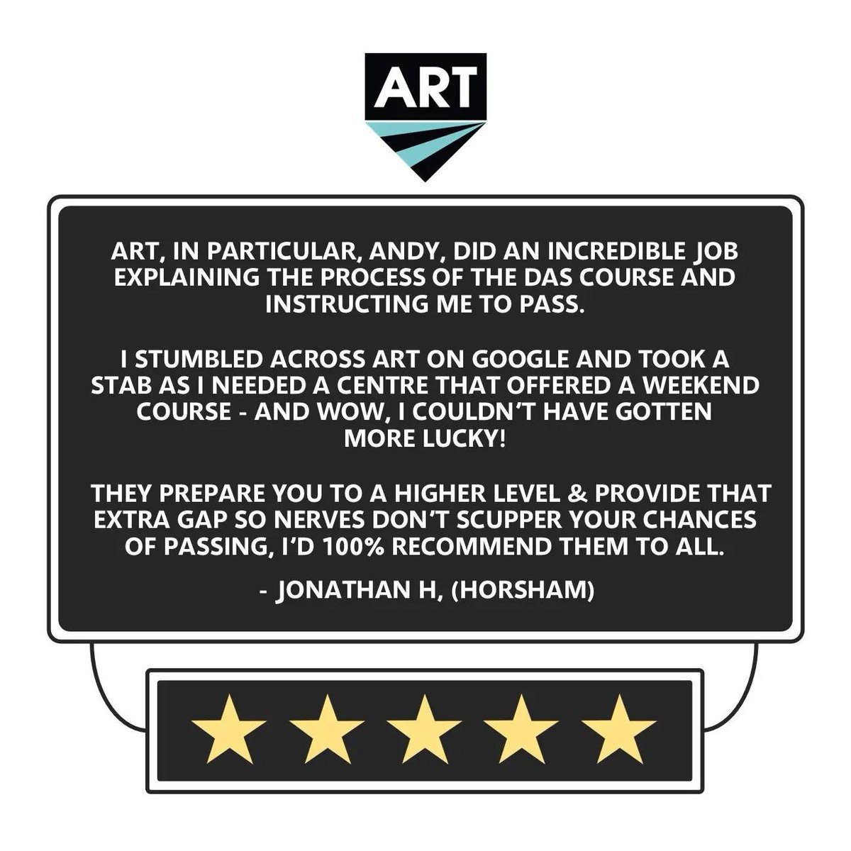 ARTMCTraining's tweet photo. Much appreciated Jonathan! 🙌
We don't just teach people to pass the test here at ART - we teach you how to ride SAFELY, with skills and knowledge you'll use every day 😎
#artmct #phmotorcycles #HSOM #KRTS #5starreview #customerfeedback #thankfulthursday https://t.co/PlCAsMI4CG