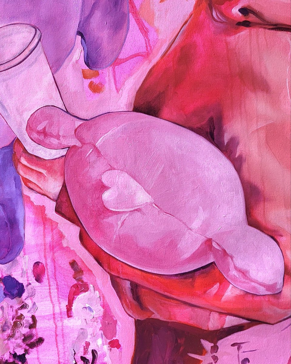 sneaking a koya stuffie into one of my thesis paintings 😚