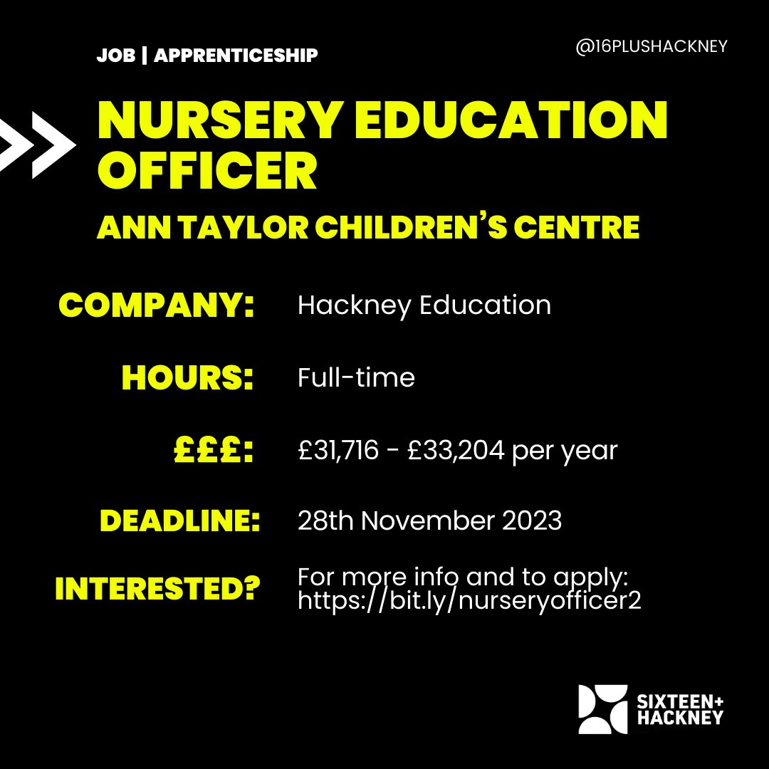 🌈 An opportunity so nice we're posting about it twice! Just kidding - this is another fantastic opportunity with Hackney Education! Unlock the potential of little minds as a Nursery Education Officer at Ann Taylor Children's Centre! 🔓💡🧒