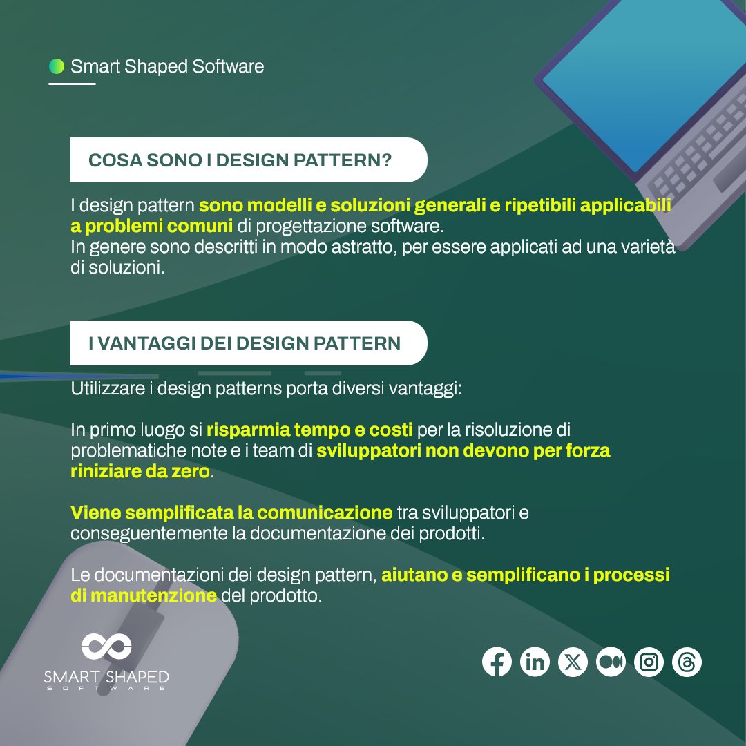 SmartShaped's tweet photo. E voi avete un design pattern che utilizzate spesso nello sviluppo? 🙂

#smartshaped #smartshapedsoftware #networking #techcompany #it #itcompany #ai #blockchain  #startup #italianstartup #smartcontracts #blockchaintech #ia #iagenerativa #generativeAI #designpattern #coding https://t.co/6W0B0RoUF1