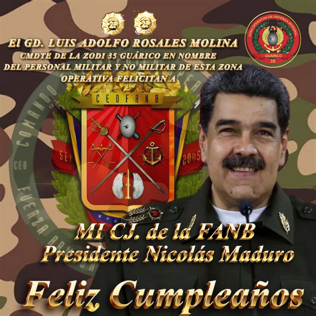 rosalesmolinaL_'s tweet photo. ¡Feliz Cumpleaños, mi Comandante en Jefe @NicolasMaduro! Celebramos la vida de un líder abnegado, comprometido con la transformación social y el desarrollo de Venezuela. Siempre firme y leal, enfrentando adversidades con calma y cordura. 
#DiosTeBendigaMaduro
.@dhernandezlarez https://t.co/ogzv5nXMig