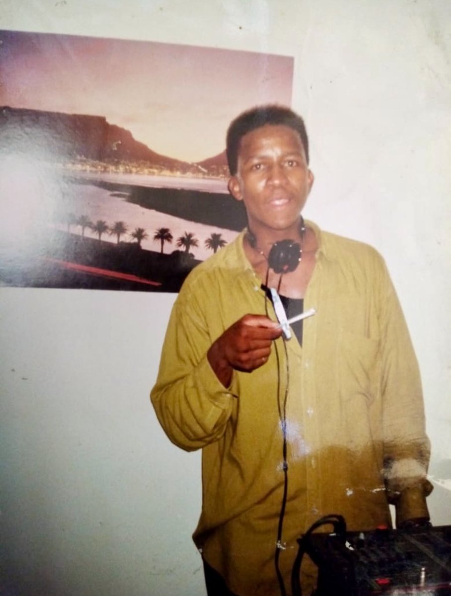 DJFreshSA's tweet photo. #TBT 

18 years old. Rocking parties with cassette tapes, like nobody my age!! 

Scared to death that they expect me to go to Law school soon, but my heart is not there at all. 

As fate would have it, and God having the sense of humour that she does, got my first radio gig when I was 19, sealing my DJ fate for good!!! 

IT WAS WORTH IT!!! 

Ps. Party with me this weekend!!! Gig guide loading 🥳🕺🏾

Pps. That’s a former S-curl and cut!!! 🚶🏾‍♂️

Ppps. I am rewinding a cassette tape with a Bic pen, if you are confused!!