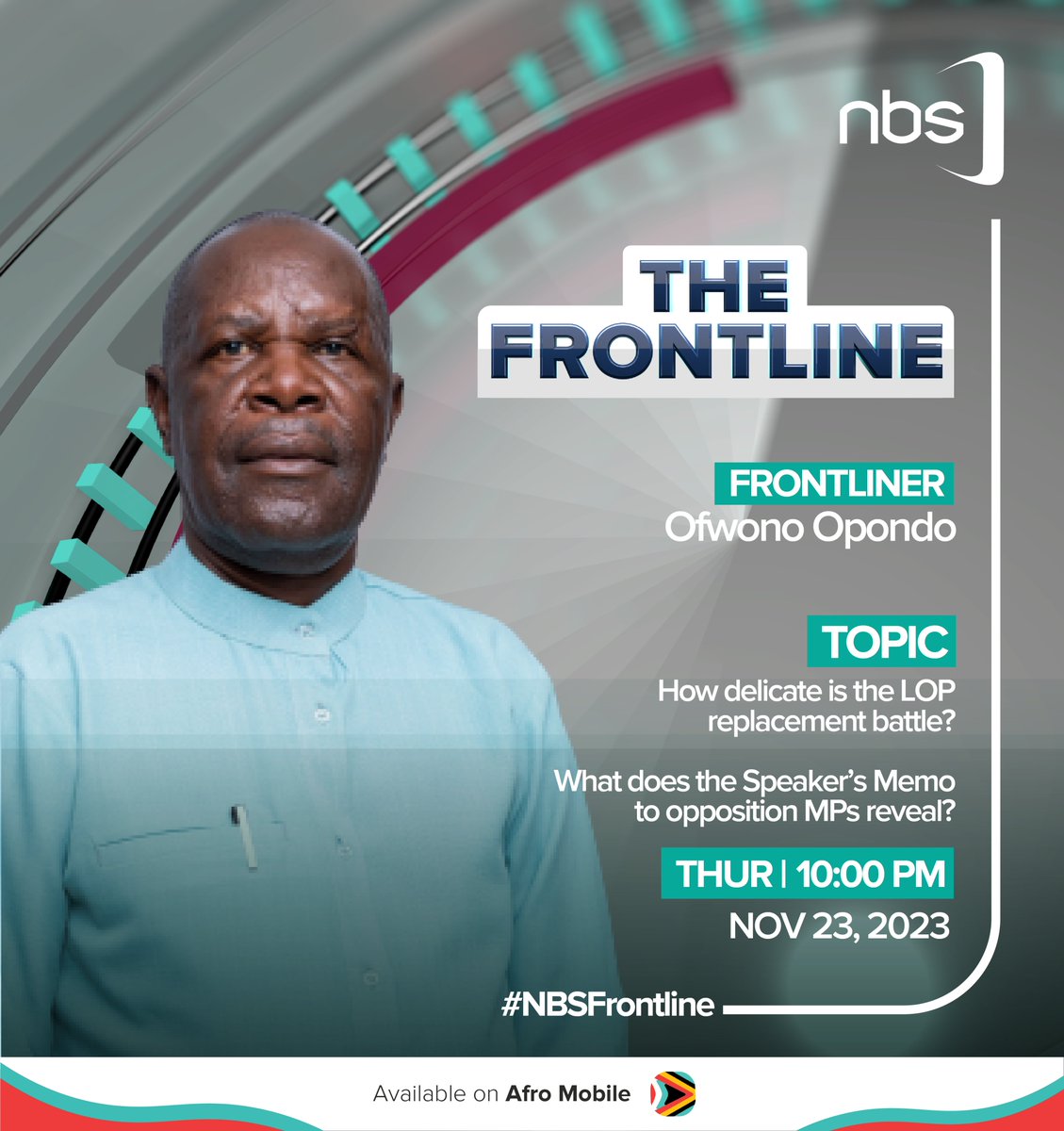 How delicate is the LOP replacement battle? Tonight on #NBSFrontline, @c_mwanguhya hosts Prof. Morrison Ogenga Latigo, Godber Tumushabe, Ssemujju Ibrahim Nganda and Ofwono Opondo to give their views on this and more starting at 10 PM. #NBSUpdates