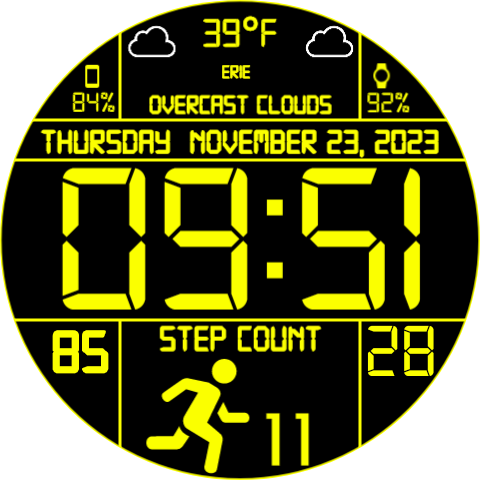 My 56th watch face, 'Wham Bam Thank You,' is now published on Pujie for Android Wear OS. Still another big display digital beauty with lots of good information in a great color scheme (no, I don't like the Pixburgh Sqeelers, I like the Cleveland Browns!). Enjoy!