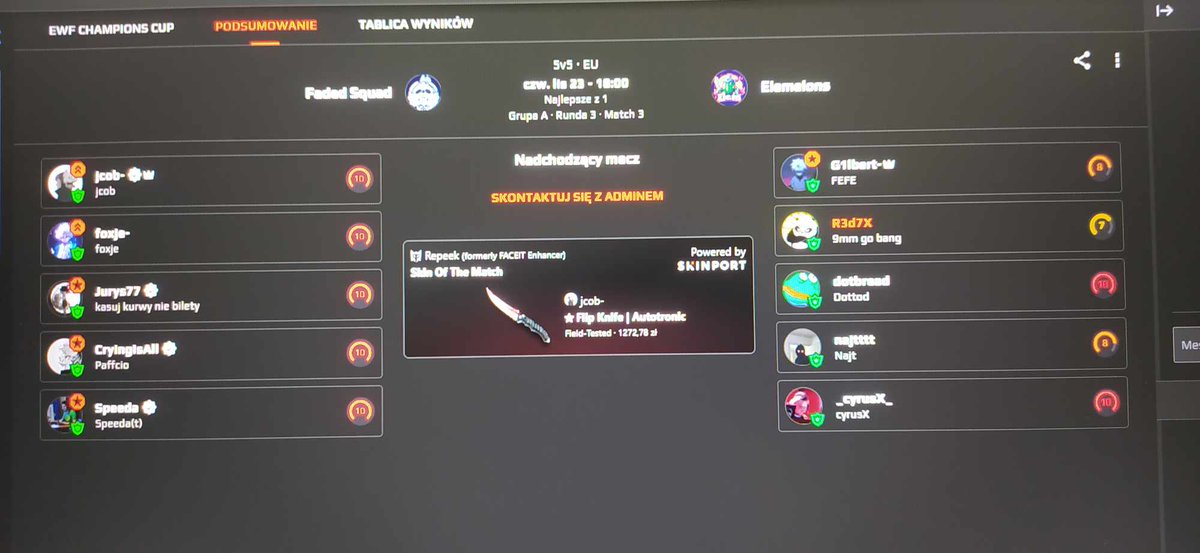 F4Z3R_'s tweet photo. Dziś o 18 podejmujemy drużynę Faded Squad w EFW CHAMPIONS CUP GL HF ! ps: mam chujowy telefon dlatego takie zdjęcie do dupy xD @mirageenjoyers https://t.co/cFm2LzOjel