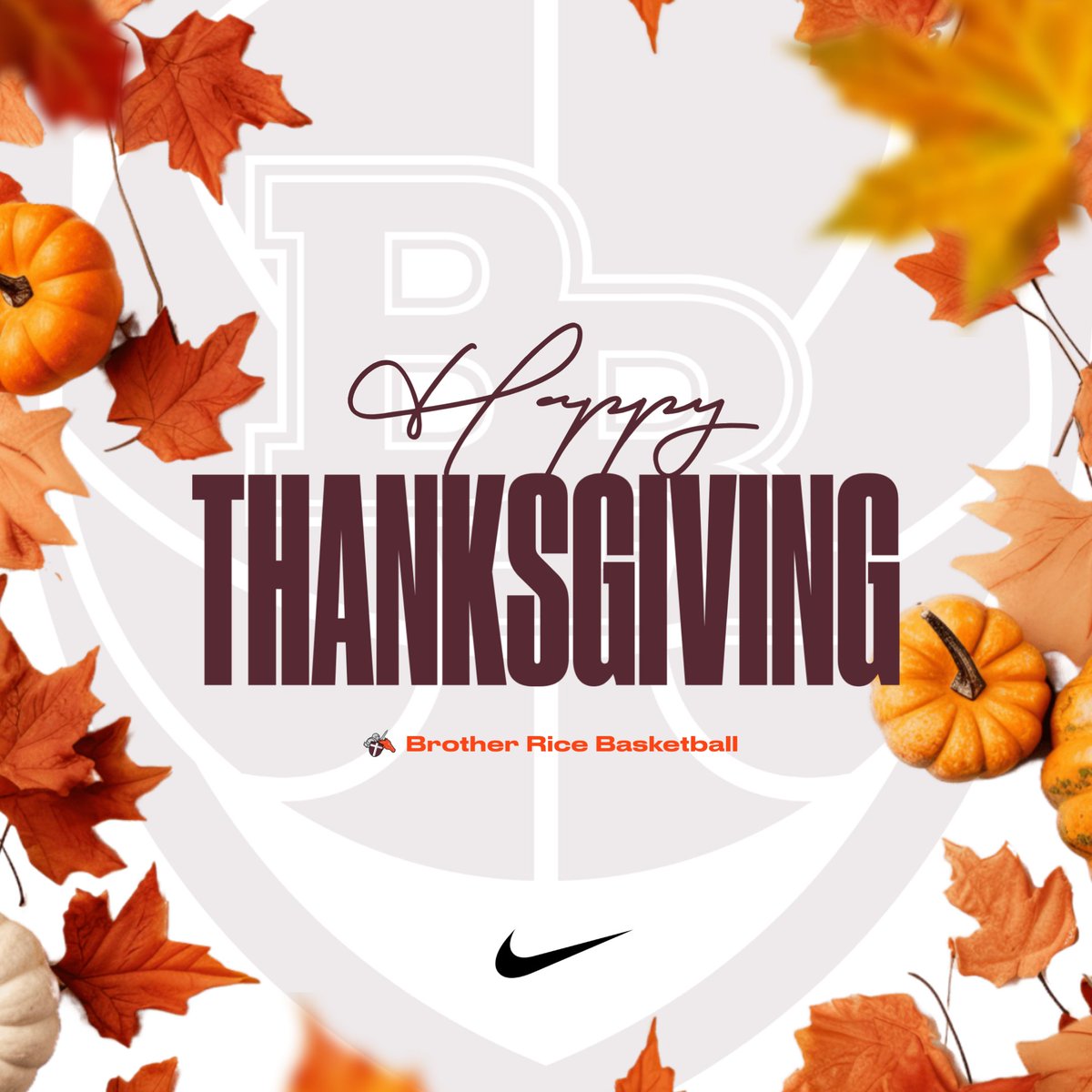 BR_Hoops's tweet photo. Happy Thanksgiving from Brother Rice Basketball! 🏀⚔️🦃
#WeAreBR | #BRhoops https://t.co/FyNJSfAl4U