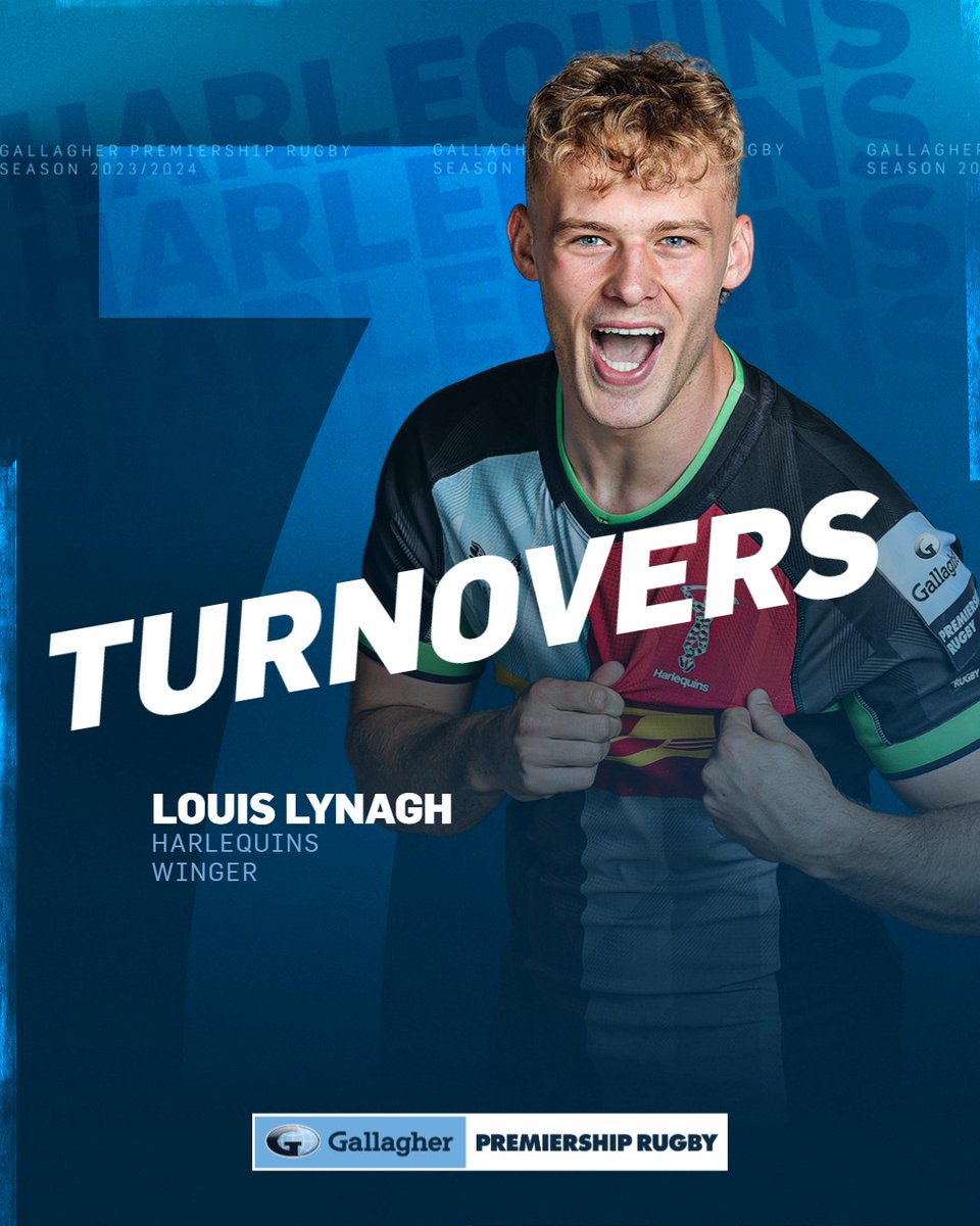 Topping the charts 📈 @Harlequins' @LynaghLouis has the joint-most turnovers in the #GallagherPrem right now 👀