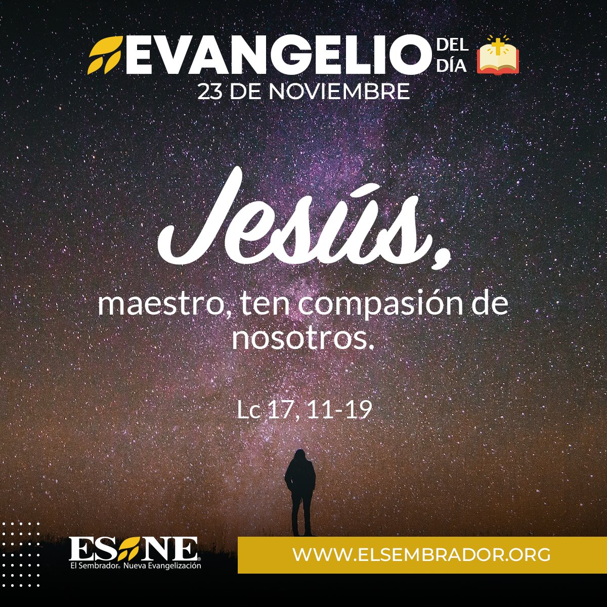 #EvangelioDeHoy 📖
Pesebres... todo apariencia: el mundo sigue declarando la guerra, declarando la guerra. El mundo no ha comprendido la senda de la paz». 
➡️ elsembradorministries.com/esne/evangelio/