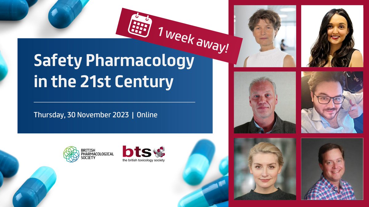 Register for next week's #SafetyPharmacology online conference: ow.ly/GUNy50Q7xN0

Speakers:
Dr @alexschafft, @imed_tweets
Dr Andrea Greiter-Wilke, @Roche
Dr Kimberly Rockley, @ApconiXLtd
@HenkvanderLin12, @JanssenEMEA
Dr @MaxxHolmes, @UniofOxford
Dr William Proctor, @GSK