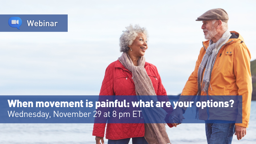 Webinar alert! Join us for an online discussion as we explain different approaches to managing pain and what you can do if you are living with persistent pain. 
 
Save your free spot: bit.ly/3ussgDq